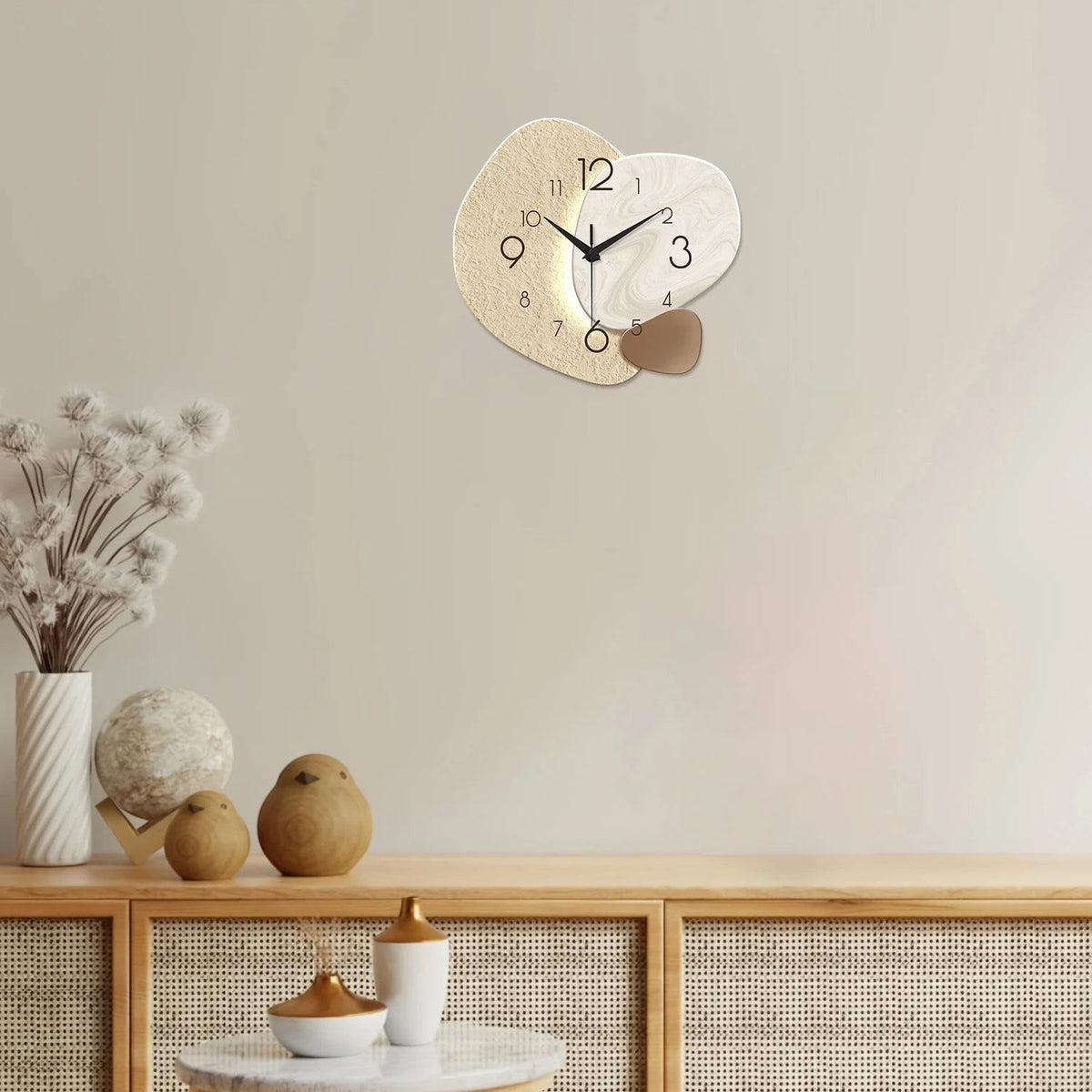 Clairly Wall Clock | Organic Shape Two-Tone Design