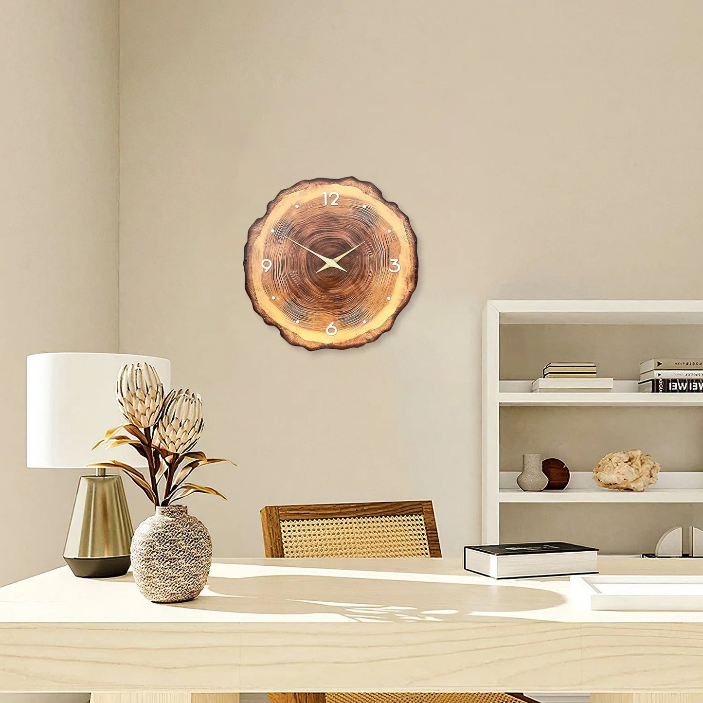 Wall Clock | Natural Wood Grain Design