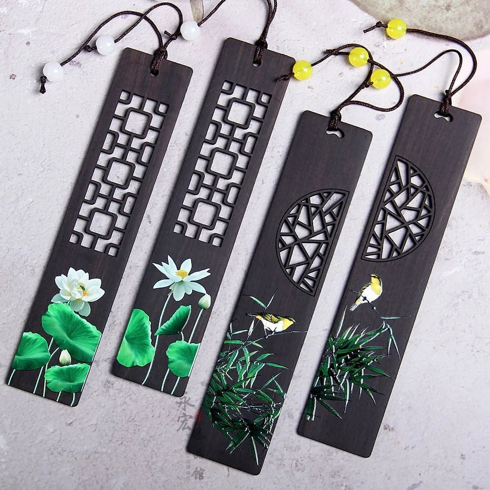 Bookmark | Carved Wood Bird and Flower Design