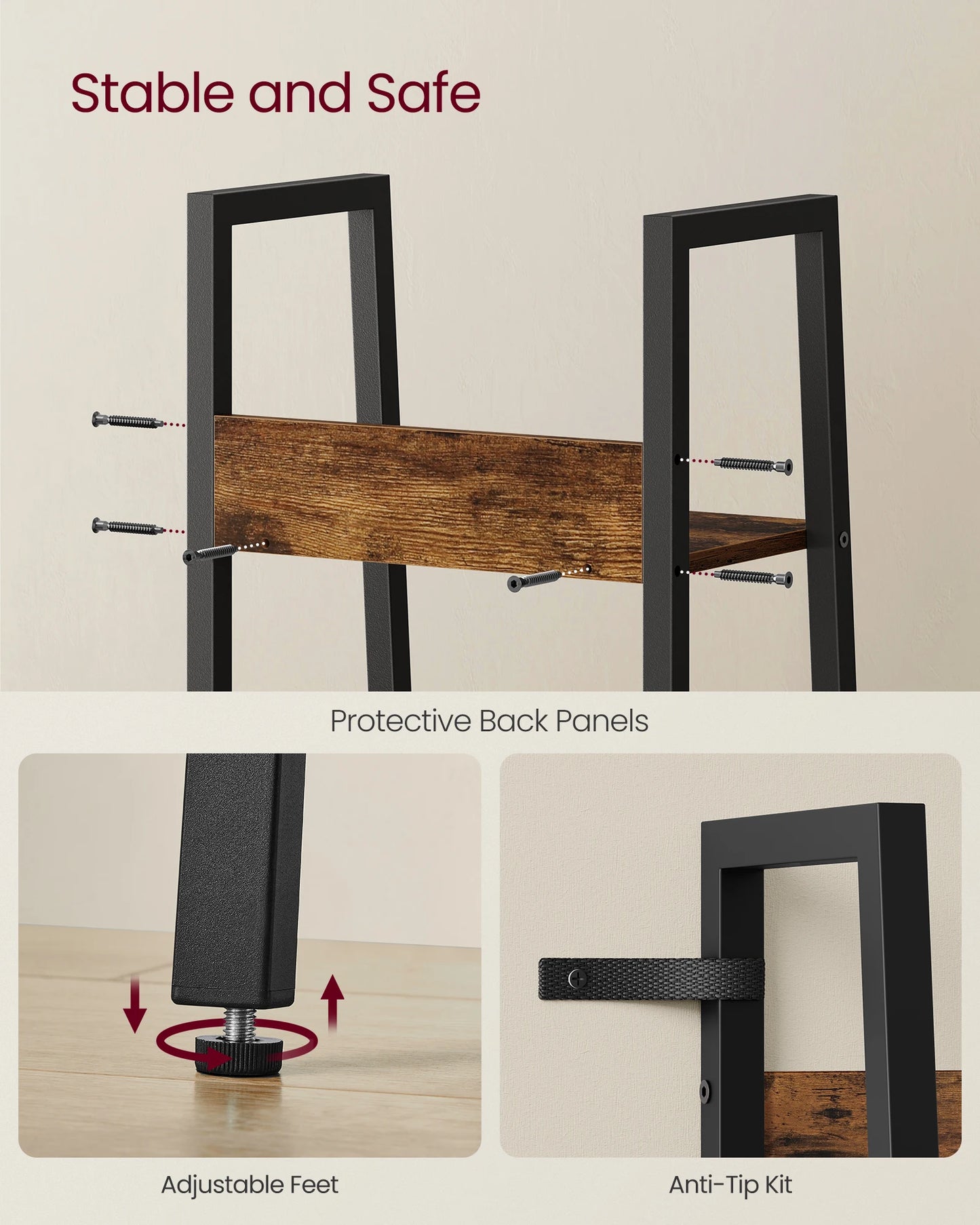 Shelf | Industrial Wood Ladder Bookcase