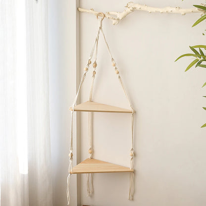 Wall Shelf | Hanging Boho Wood Shelf