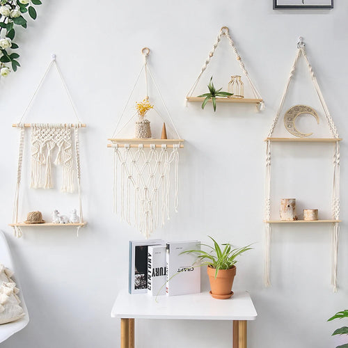 Wall Shelf | Hanging Boho Wood Shelf