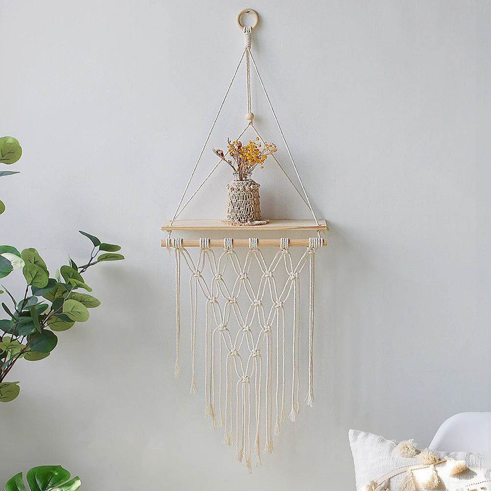 Wall Shelf | Hanging Boho Wood Shelf