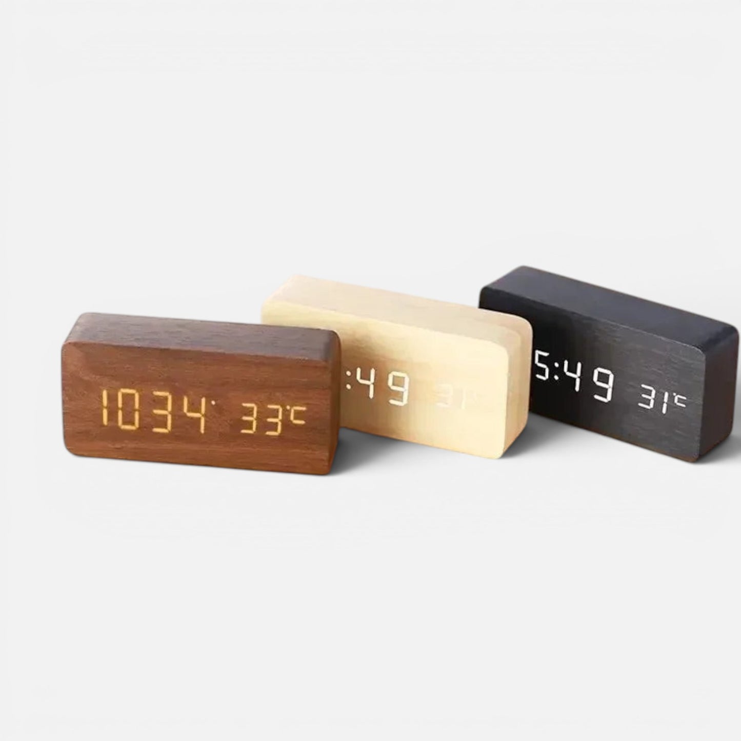 Alarm Clock | Wooden LED Digital Design