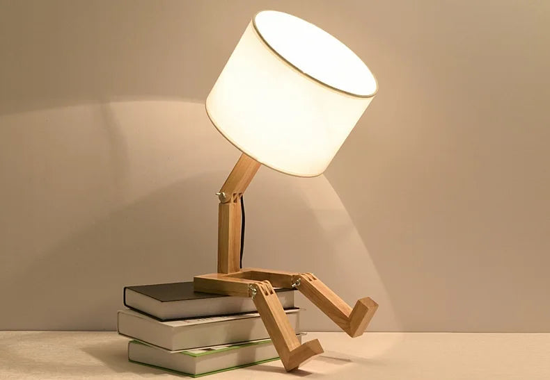Table Lamp | Wooden Robot Leg Design