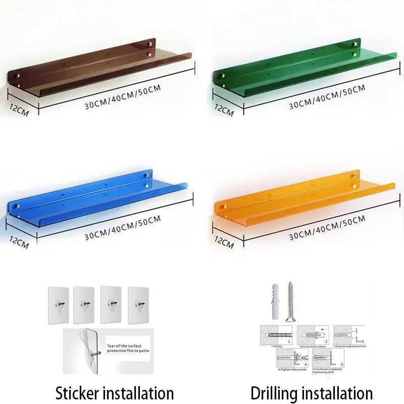 Wall Shelf | Minimalist Clear Acrylic Ledge