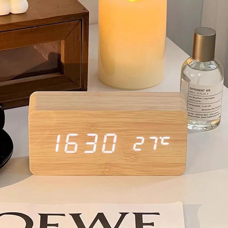 Alarm Clock | Wooden LED Digital Design