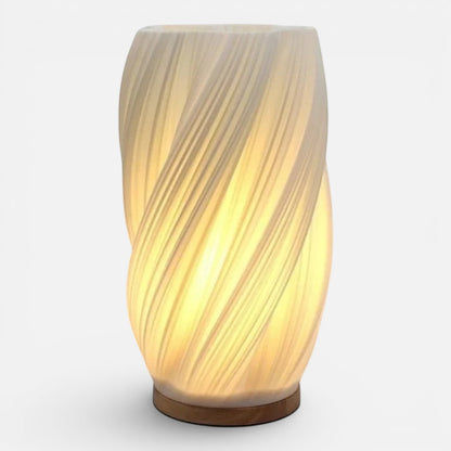 Desk Lamp | Wooden Base Sculptural Light