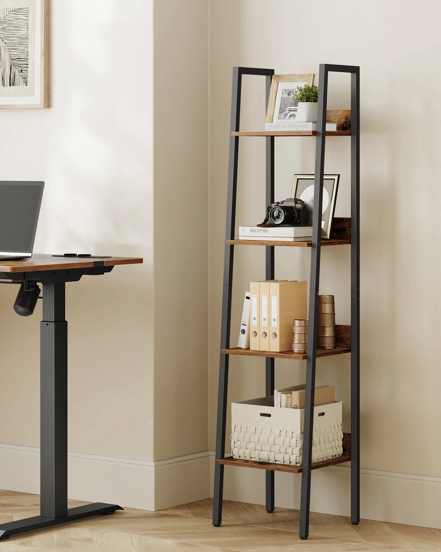 Shelf | Industrial Wood Ladder Bookcase
