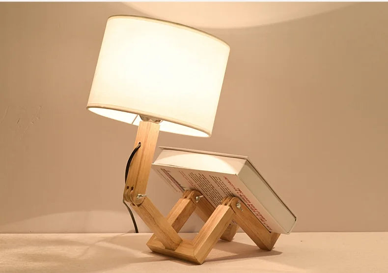 Table Lamp | Wooden Robot Leg Design