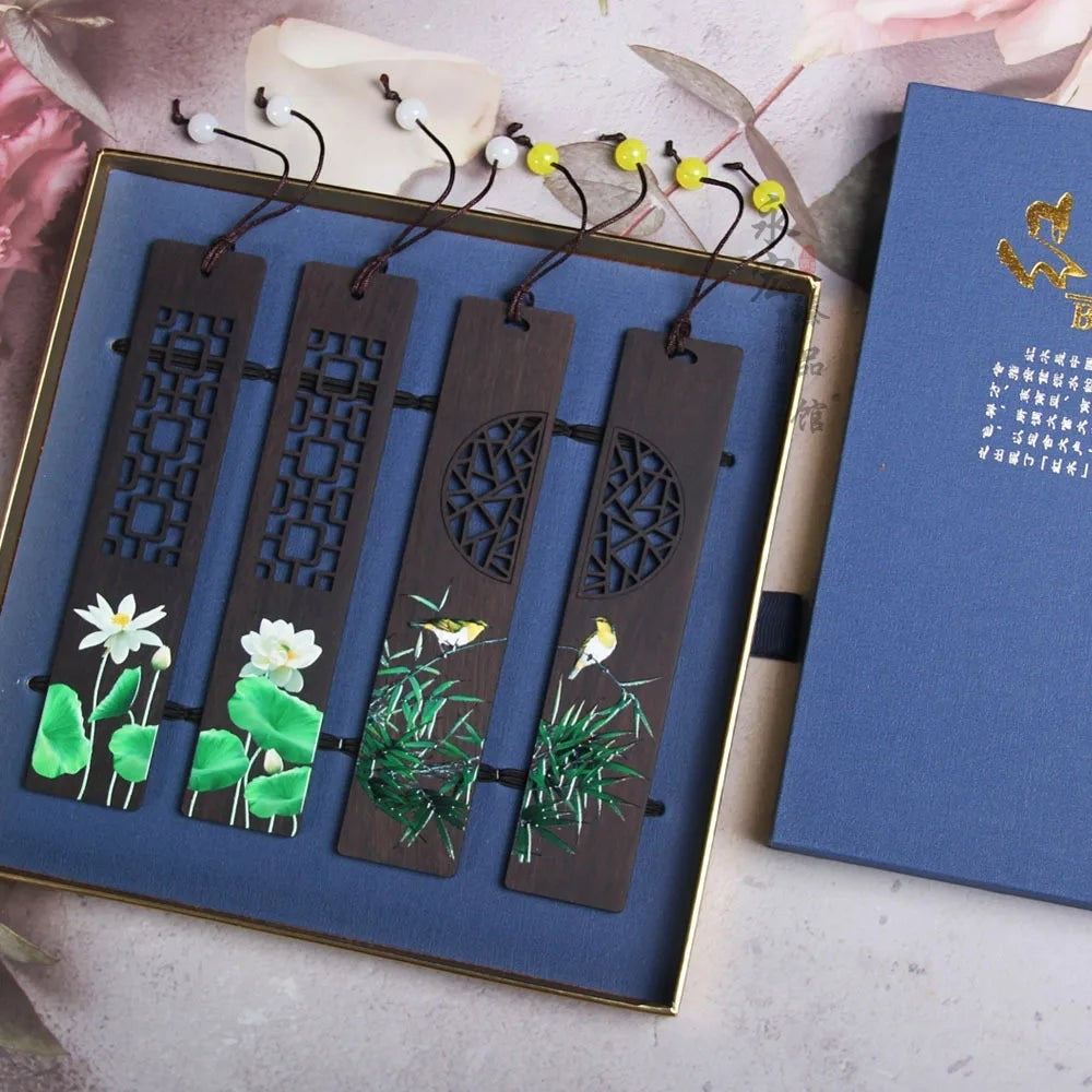 Bookmark | Carved Wood Bird and Flower Design