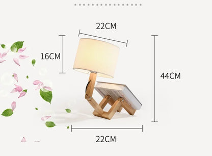 Table Lamp | Wooden Robot Leg Design
