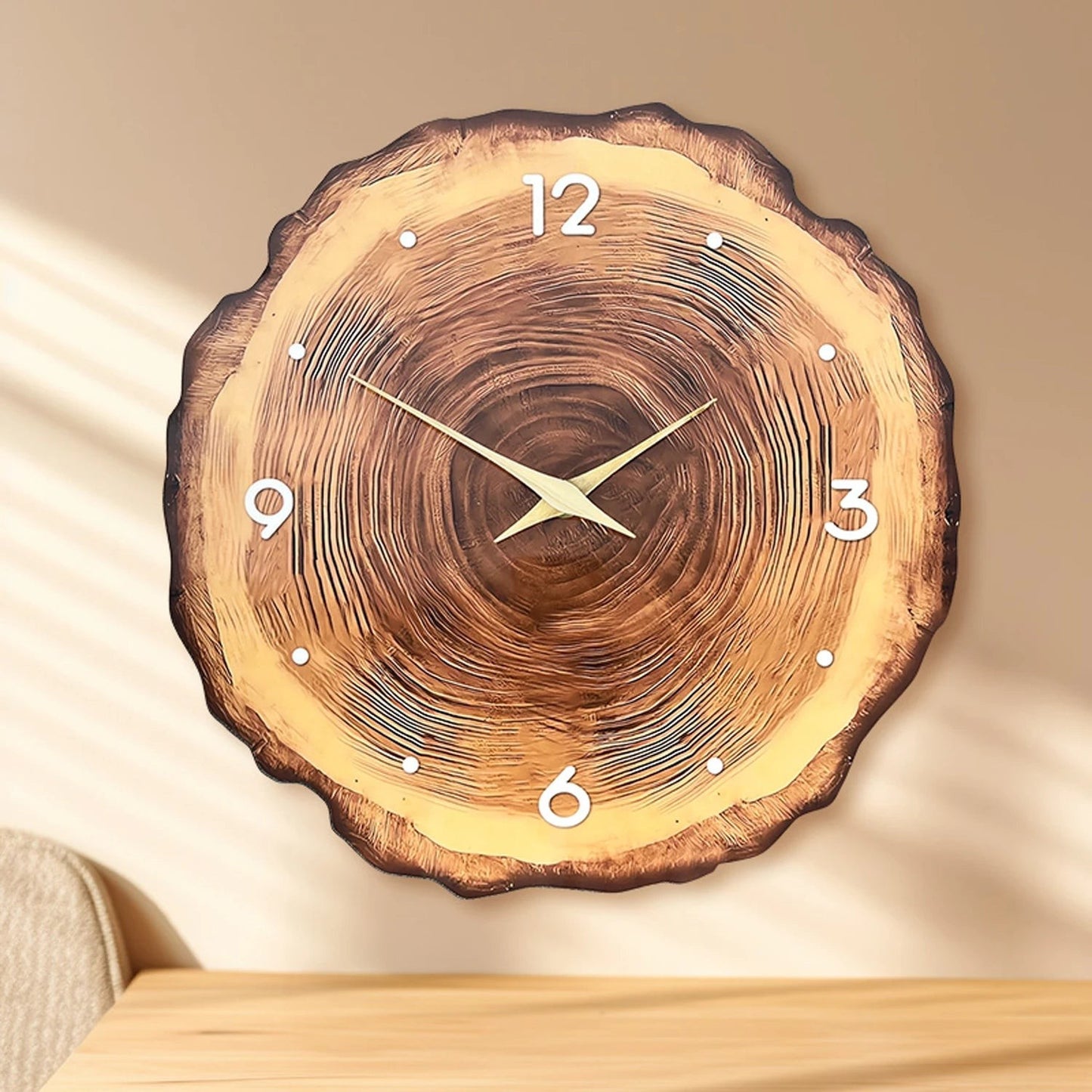 Wall Clock | Natural Wood Grain Design