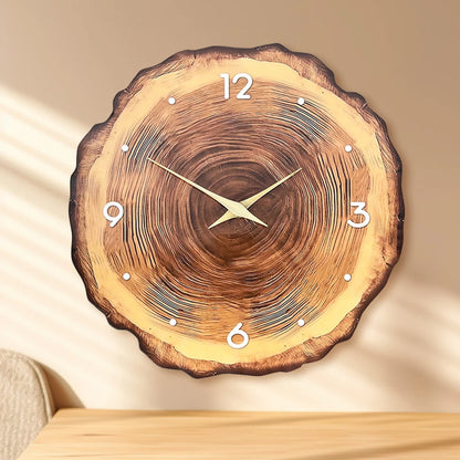 Wall Clock | Natural Wood Grain Design