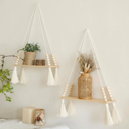 Wall Shelf | Hanging Boho Wood Shelf