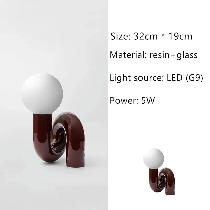 Table Lamp | Curved Tube Sculpture Design