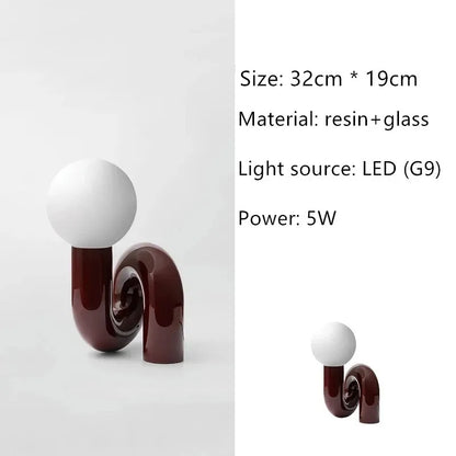 Table Lamp | Curved Tube Sculpture Design