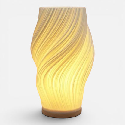 Desk Lamp | Wooden Base Sculptural Light