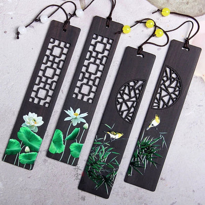 Bookmark | Carved Wood Bird and Flower Design
