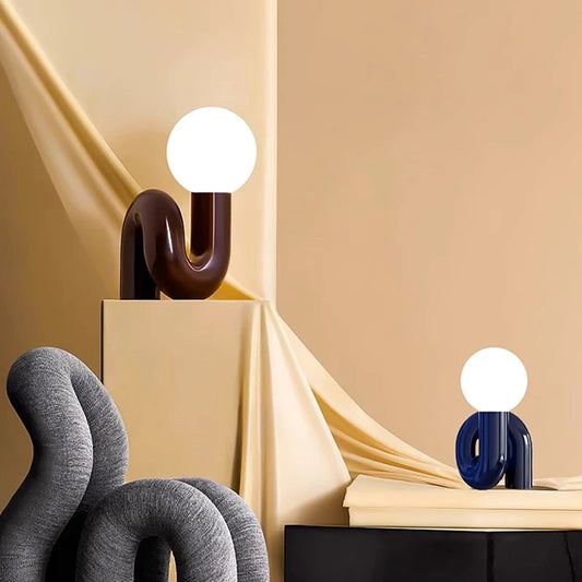 Table Lamp | Curved Tube Sculpture Design