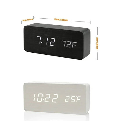 Alarm Clock | Wooden LED Digital Design