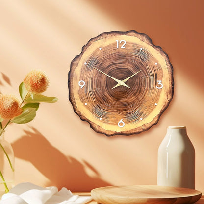 Wall Clock | Natural Wood Grain Design