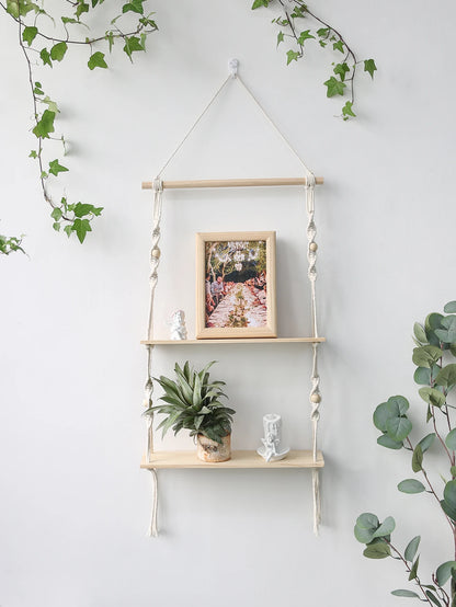 Wall Shelf | Hanging Boho Wood Shelf