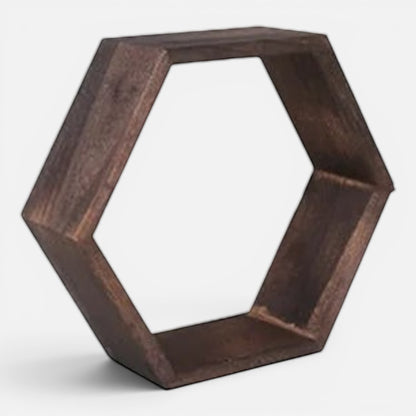 Wall Shelf | Hexagon Floating Wood Shelves