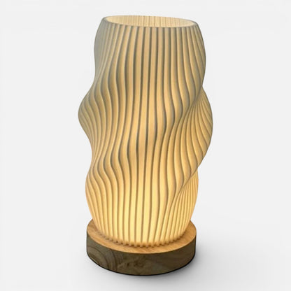 Desk Lamp | Wooden Base Sculptural Light