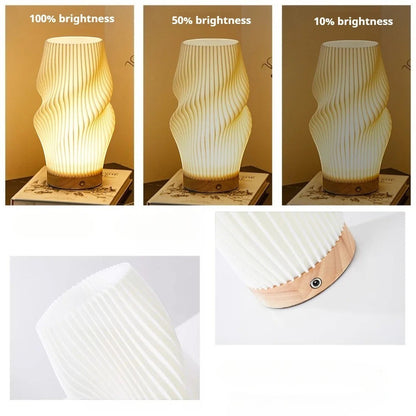 Desk Lamp | Wooden Base Sculptural Light