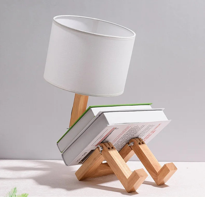 Table Lamp | Wooden Robot Leg Design