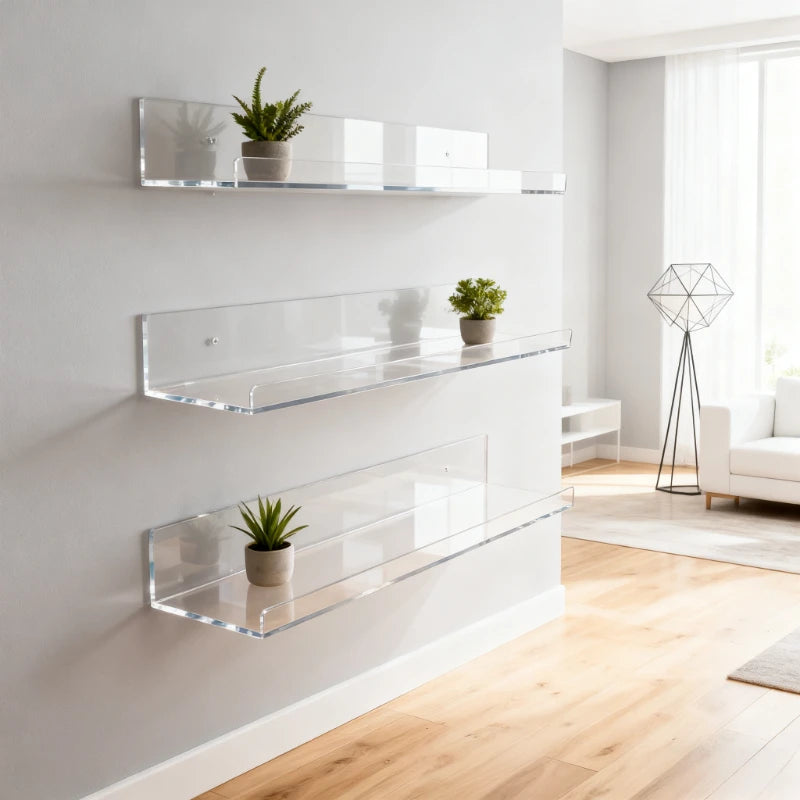 Wall Shelf | Minimalist Clear Acrylic Ledge