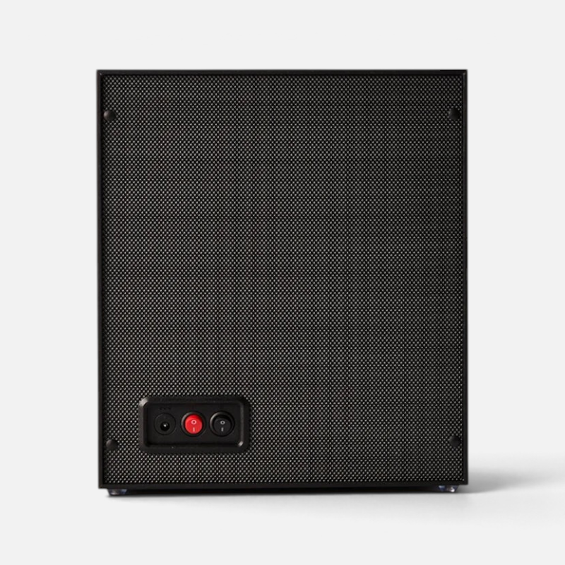 Back view of Clairly Midnight 4-slot watch winder featuring a textured black finish and power control switches