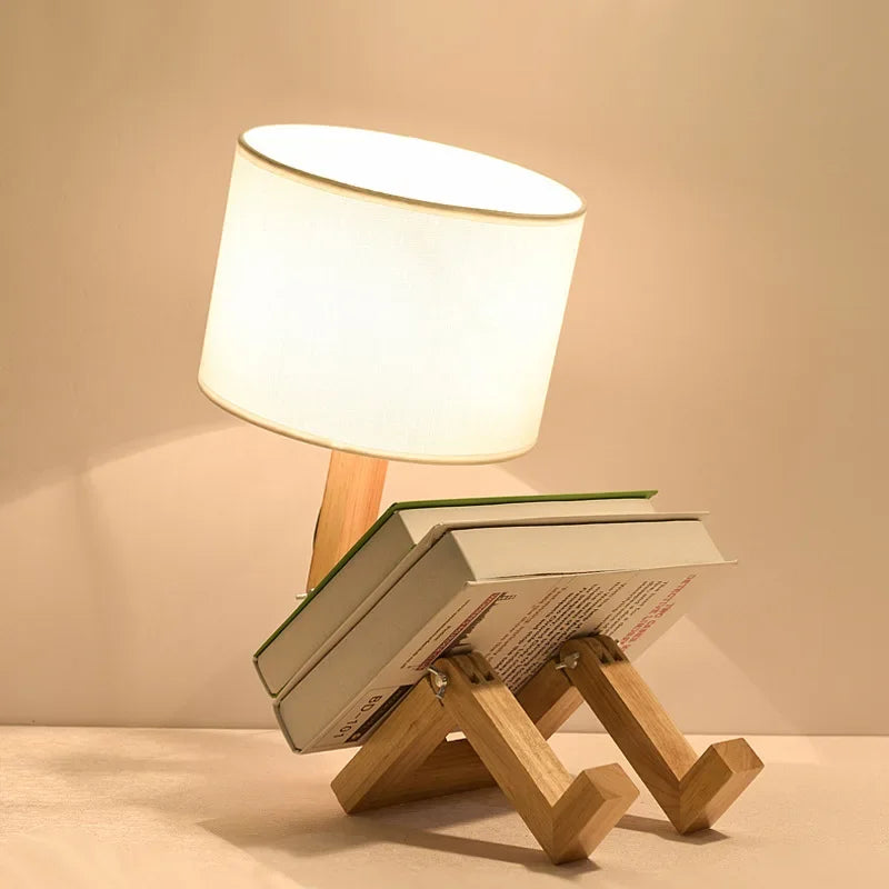 Table Lamp | Wooden Robot Leg Design