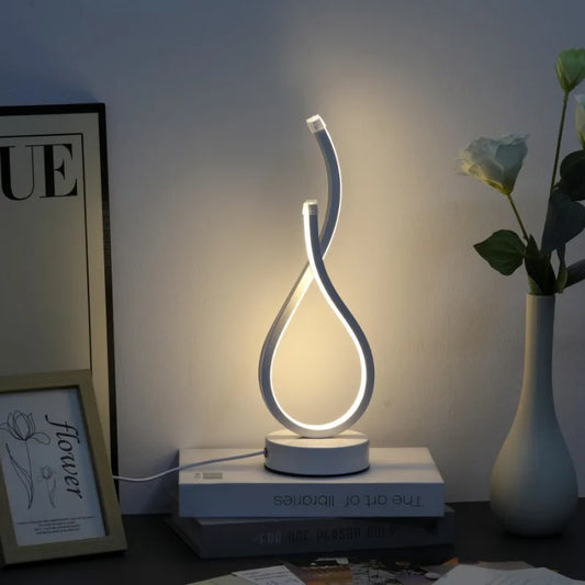 Table Lamp | Curved Ribbon LED Light