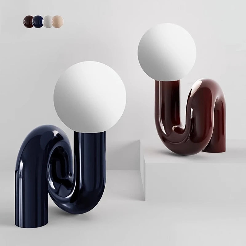 Table Lamp | Curved Tube Sculpture Design