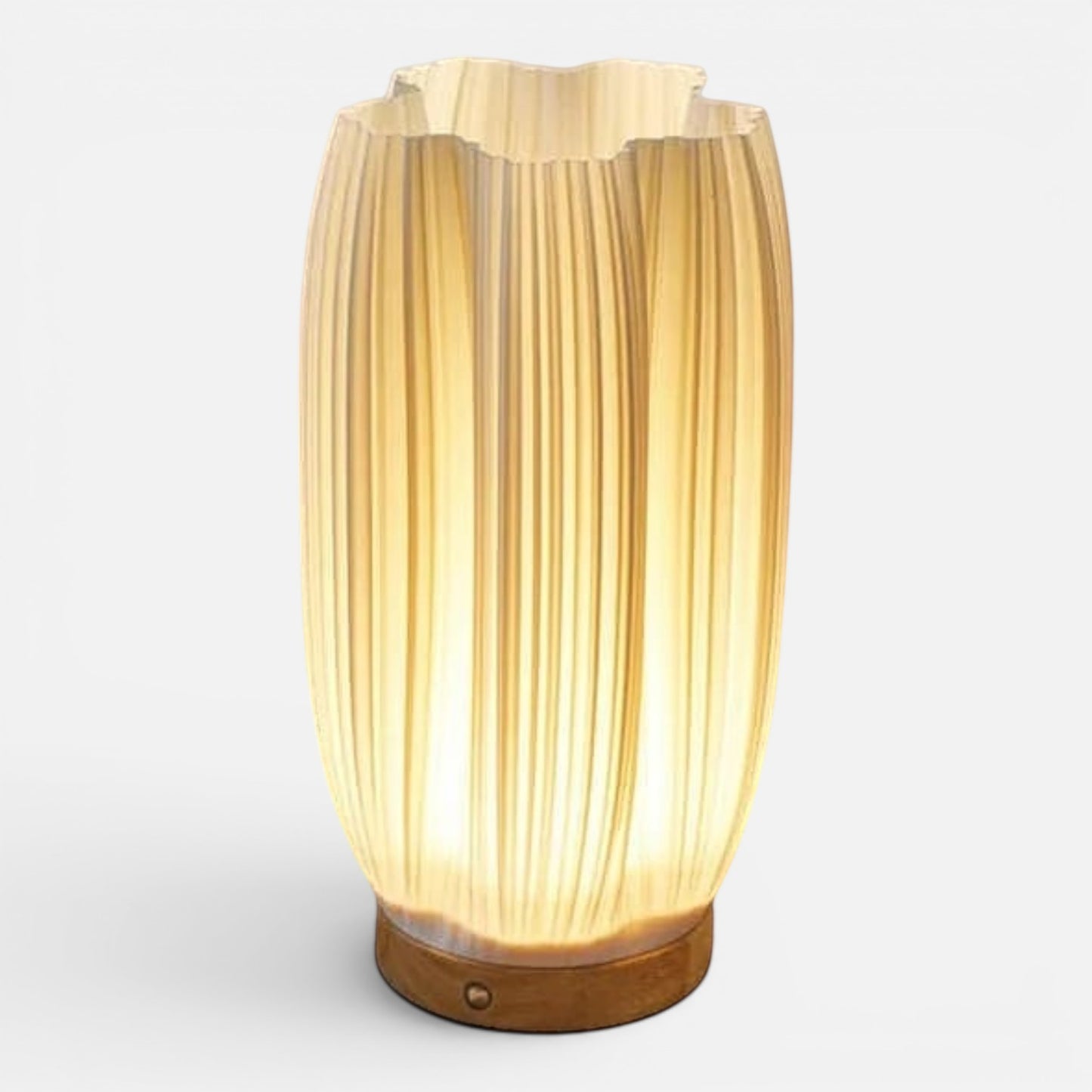 Desk Lamp | Wooden Base Sculptural Light