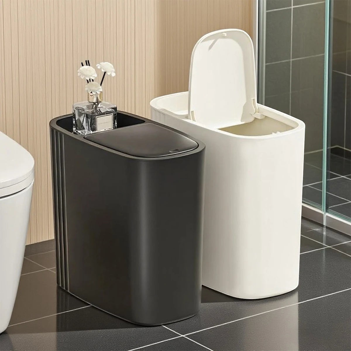 Clairly Trash Can | Modern Push-Top Design