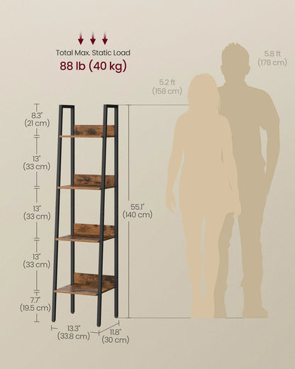 Shelf | Industrial Wood Ladder Bookcase