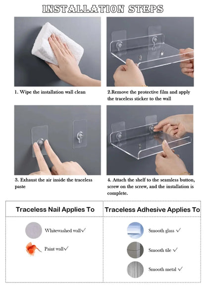Wall Shelf | Minimalist Clear Acrylic Ledge