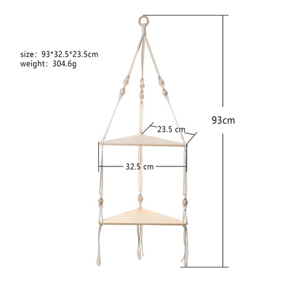 Wall Shelf | Hanging Boho Wood Shelf