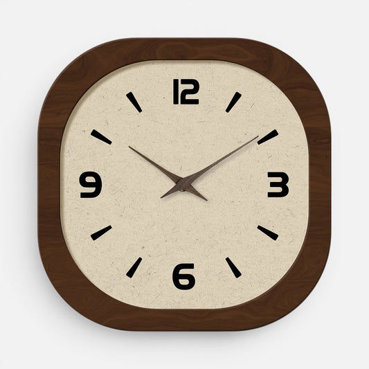 Wall Clock | Rounded Square Wood Design