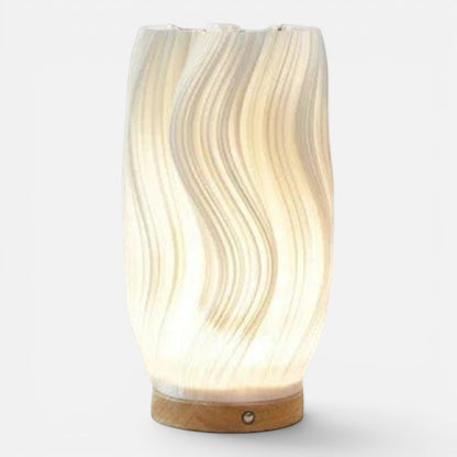 Desk Lamp | Wooden Base Sculptural Light