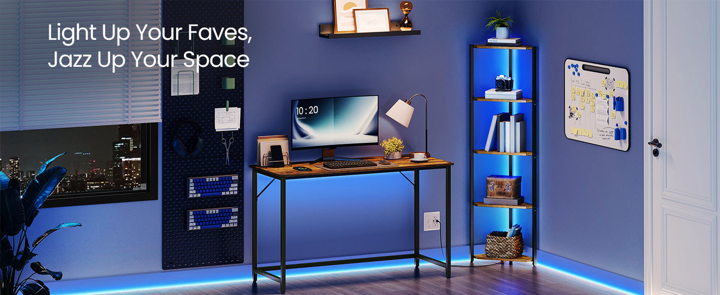 Shelf | Tall Corner Shelf with Steel Frame