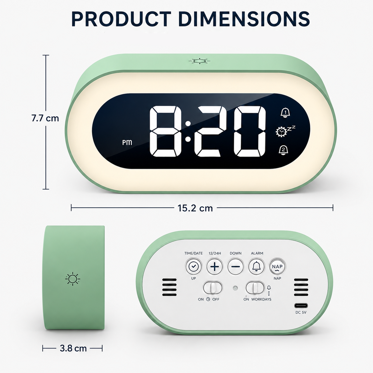 Clairly Alarm Clock | LED Night Light Design