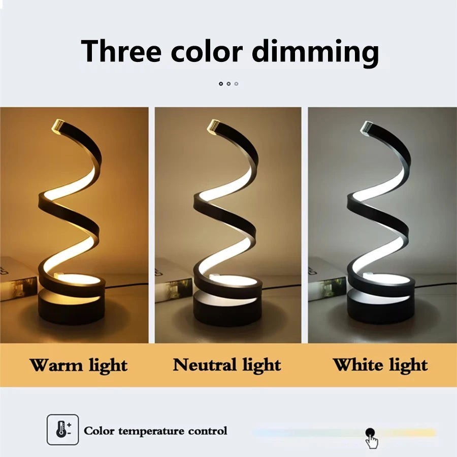Clairly Bedside Lamp | Modern Spiral Design