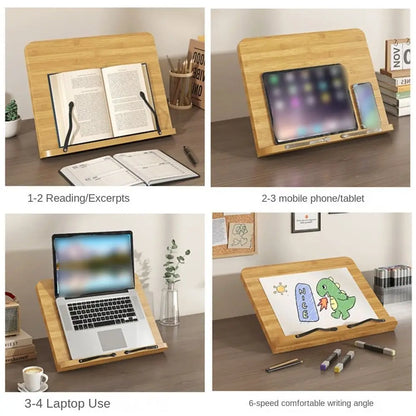Clairly Book Stand | Bamboo Foldable Desk Design