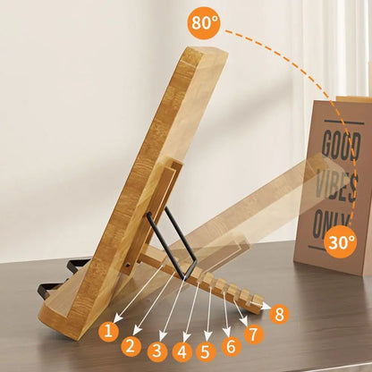 Clairly Book Stand | Bamboo Foldable Desk Design