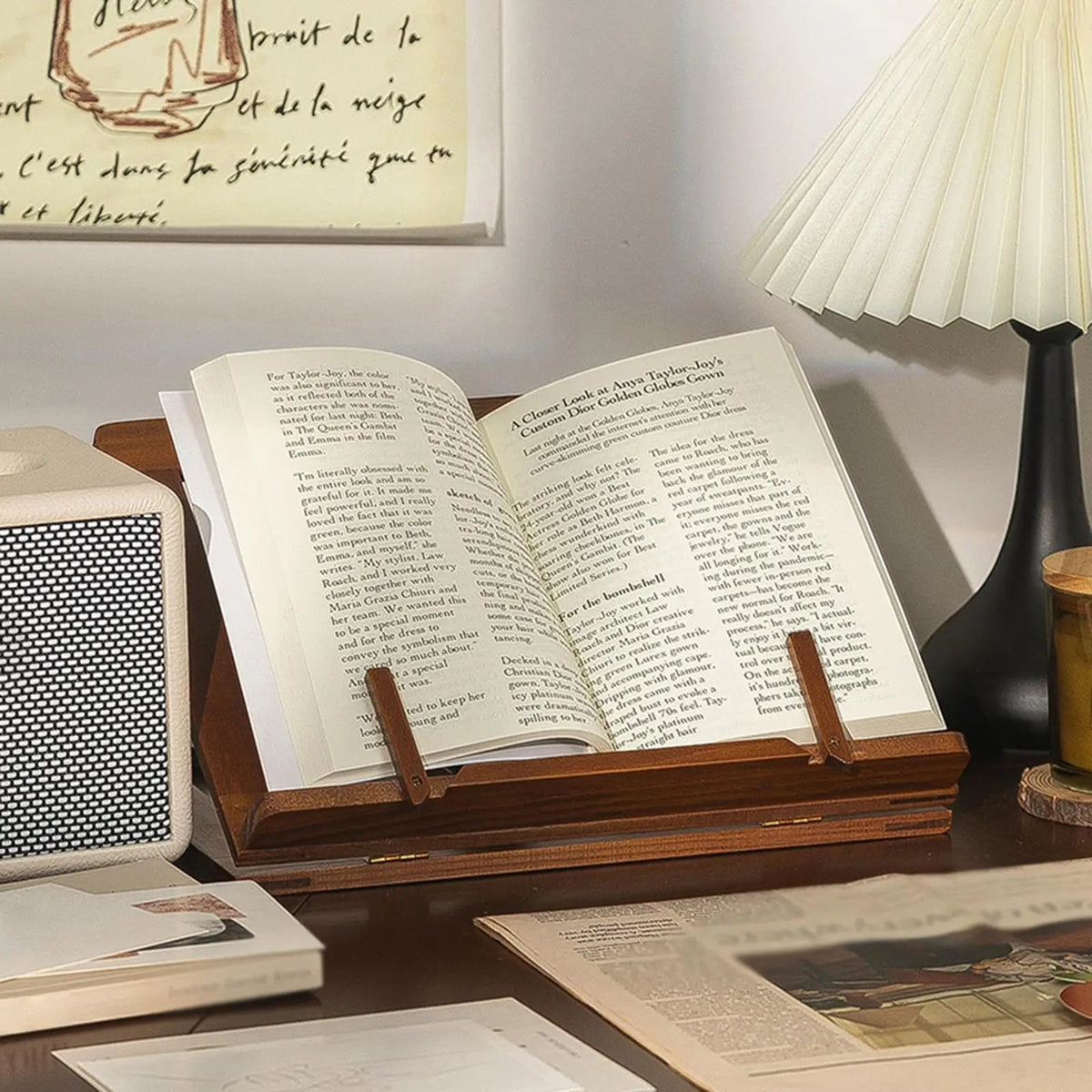 Clairly Book Stand | Solid Wood Tilted Design
