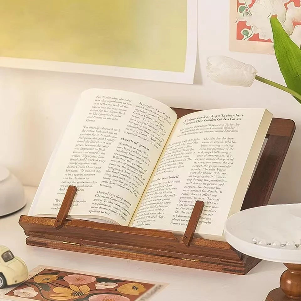 Clairly Book Stand | Solid Wood Tilted Design